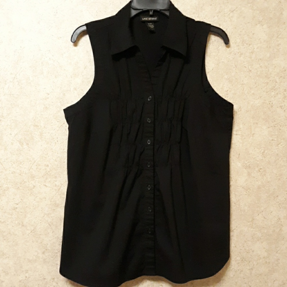 Lane Bryant sleeveless button up blouse.